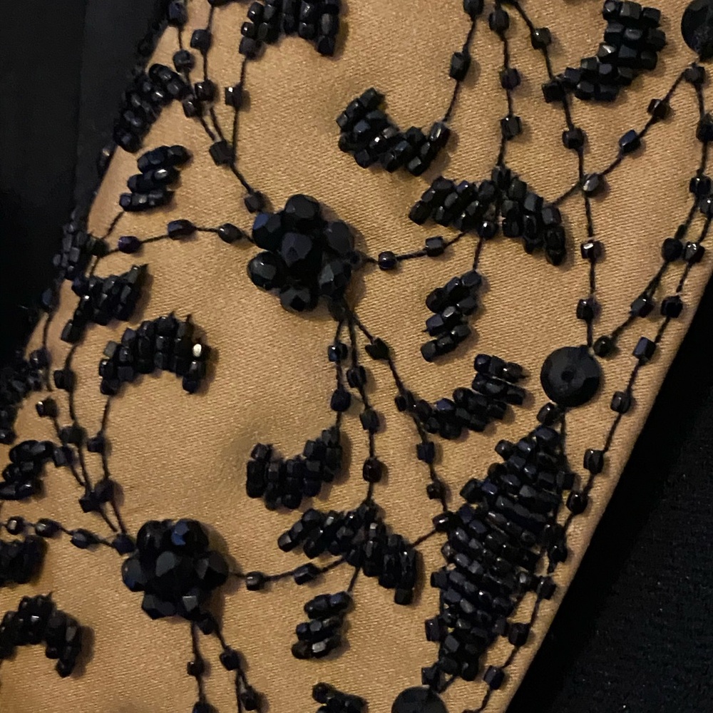 Vintage Albert Nipon Evening Black Creamy Gold Sa… - image 5